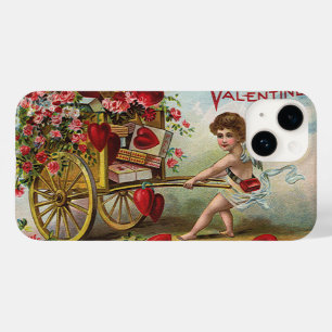 Oude Valentijnsdag engel, Kar met liefdeshartjes Case-Mate iPhone 14 Hoesje