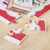 Oude Valentijnsdag Harten, Bloemen en Lint Legpuzzel (Zijkant)