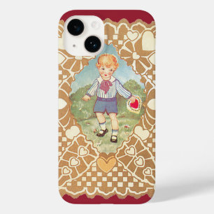 Oude Valentijnsdag, Schattige Jongen in de Weide Case-Mate iPhone 14 Hoesje