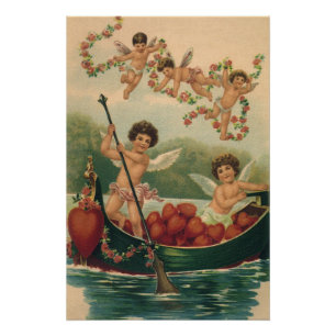 Oude Valentijnsdag, Victoriaanse cherubijnen in bo Perfect Poster