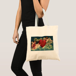 Oude Valentijnsdag Victoriaanse cherubijnen in de  Tote Bag