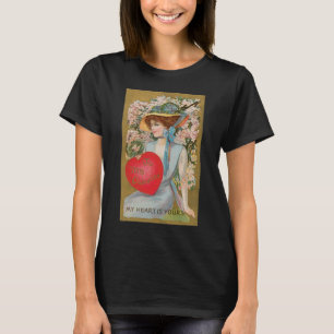 Oude Valentijnsdag, Victoriaanse dame met hart T-shirt