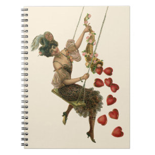 Oude Valentijnsdag, Victoriaanse dame op een schom Notitieboek