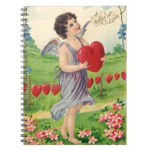 Oude Valentijnsdag, Victoriaanse engel met hart Notitieboek