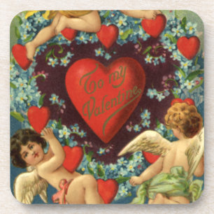 Oude Valentijnsdag, Victoriaanse engelenharten Bier Onderzetter