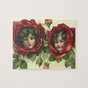 Oude Valentijnsdag, Victoriaanse gezichten in roze Legpuzzel