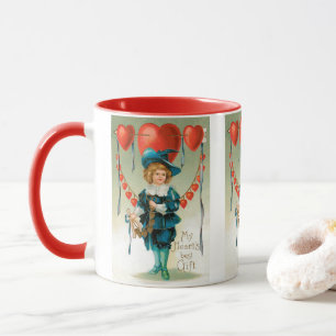Oude Valentijnsdag, Victoriaanse jongen met harten Mok