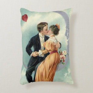 Oude Valentijnsdag Victoriaanse kus op de maan Accent Kussen