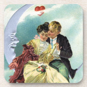 Oude Valentijnsdag Victoriaanse Liefde en Romantie Drankjes Onderzetter