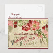 Oude Valentijnsgroet Feestdagenkaart (Voorkant / Achterkant)
