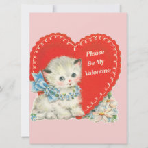 Oude Valentijnskaart voor katten voor de feestdage
