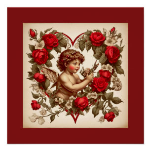 Oude Valentijnskunst liefde cupido Perfect Poster