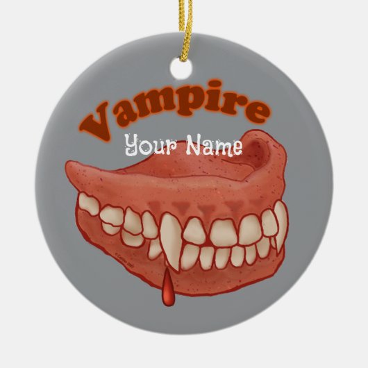 Oude Vampiertanden Keramisch Ornament (Voorkant)