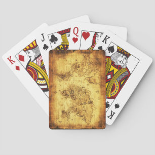Oude Vastgestelde Ontwerper van de Wereldkaart Pokerkaarten