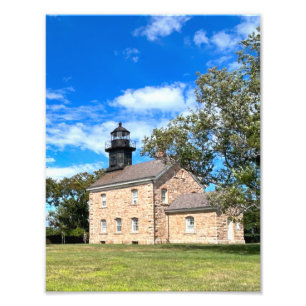 Oude Veldpunt Vuurtoren, de Fotodruk van New York Foto Afdruk
