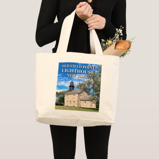 Oude Veldpunt Vuurtoren New York Grote Canvas tas (Voorkant (product))