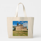 Oude Veldpunt Vuurtoren New York Grote Canvas tas (Achterkant)