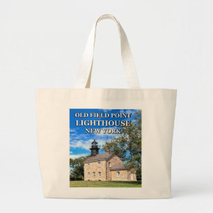Oude Veldpunt Vuurtoren New York Grote Canvas tas