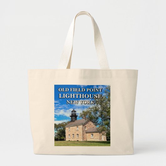 Oude Veldpunt Vuurtoren New York Grote Canvas tas (Voorkant)