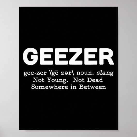 Oude vent definitie - Grappige Oude Leeftijd Poster (Voorkant)