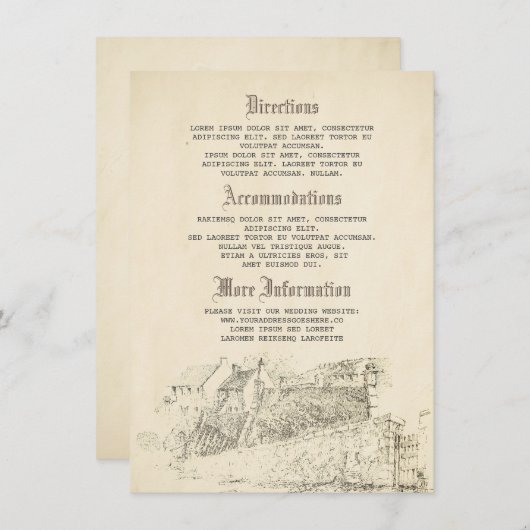 Oude Verhaal Boek Trouwdetails - Informatie Informatiekaartje (Voorkant / Achterkant)