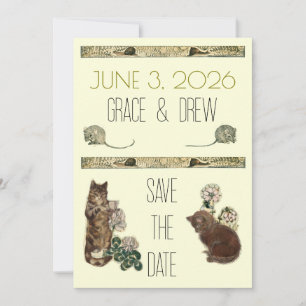 Oude Verhalenboek Kittens Save The Date Kaart