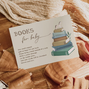 Oude verhalenboeken voor babyshower informatiekaartje