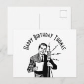 Oude verjaardagsradio-omroeper briefkaart (Voorkant / Achterkant)