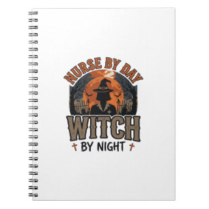 Oude verpleegster heks Halloween ontwerp_1 Notitieboek