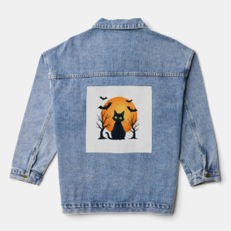 Oude Verschrikkelijke Kerstkat Kostuum Retro Kat M Denim Jacket