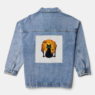 Oude Verschrikkelijke Kerstkat Kostuum Retro Kat M Denim Jacket