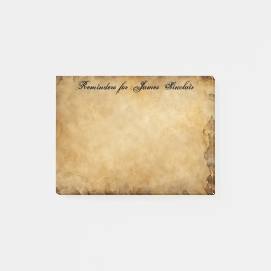 Oude versleten perkament papier grunge post-it® notes (Voorkant)