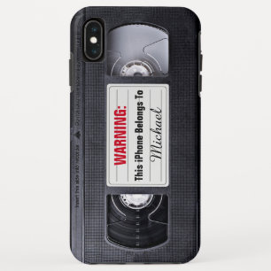 Oude VHS-cassetteband Persoonlijke Naam Tekst iPhone XS Max Hoesje