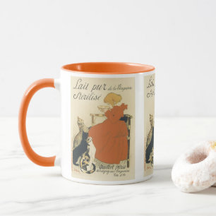 Oude Victoriaanse Art Nouveau, Meisje met Melkkatt Mok