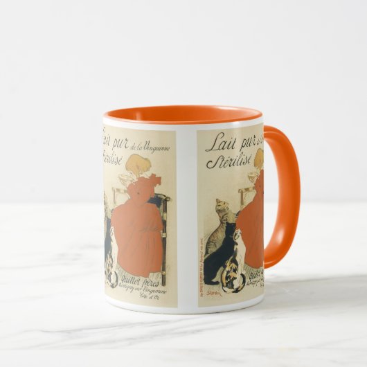 Oude Victoriaanse Art Nouveau, Meisje met Melkkatt Mok (Voorkant rechts)