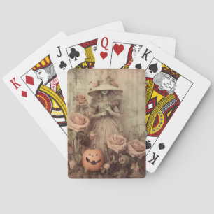 Oude Victoriaanse Heksenpompoenrozen Pokerkaarten