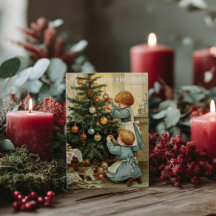 Oude victoriaanse kerstkaart