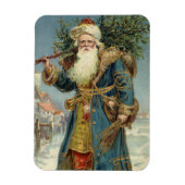 Oude victoriaanse kerstman met kerstboom magneet (Verticaal)