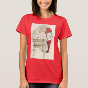 Oude Victoriaanse kinderen, kind en baby in kinder T-shirt