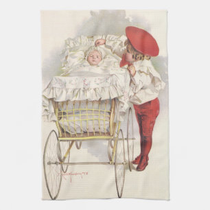 Oude Victoriaanse Kinderen, Kind en Baby in Kinder Theedoek
