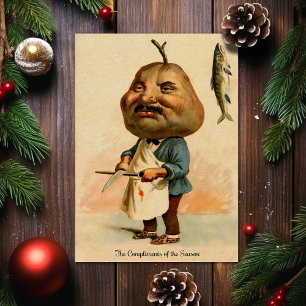 Oude Victoriaanse rare kerstkaart Feestdagen Kaart