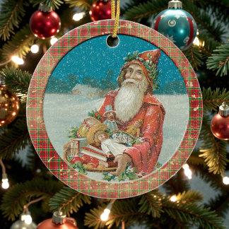 Oude Victoriaanse Rustieke Familie Gepersonaliseer Keramisch Ornament