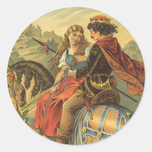 Oude Victoriaanse Sprookje, Broer en Zus Ronde Sticker