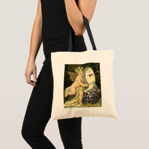 Oude Victoriaanse Valentijnsdag, engel liefdes vog Tote Bag