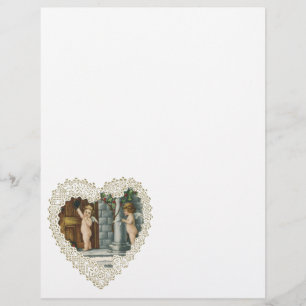 Oude victoriaanse Valentijnsdag, engel met brieven Flyer