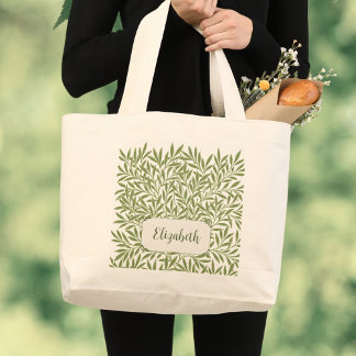 Oude Victoriaanse Wilgenbladeren van William Morri Grote Tote Bag