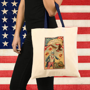 Oude Vierde Juli-vuurwerk met Oom Sam Tote Bag