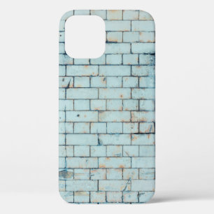 Oude, vieze witte bakstenen wandachtergrond, abstr iPhone 12 hoesje