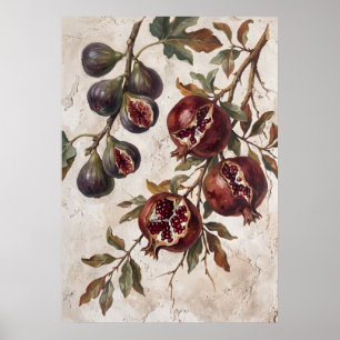 Oude Vijg Granaatappel Botanische Poster