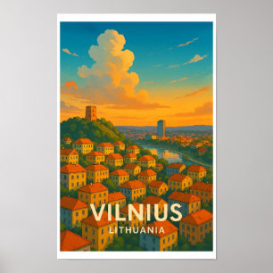 Oude Vilnius Litouwen Reisposter Poster
